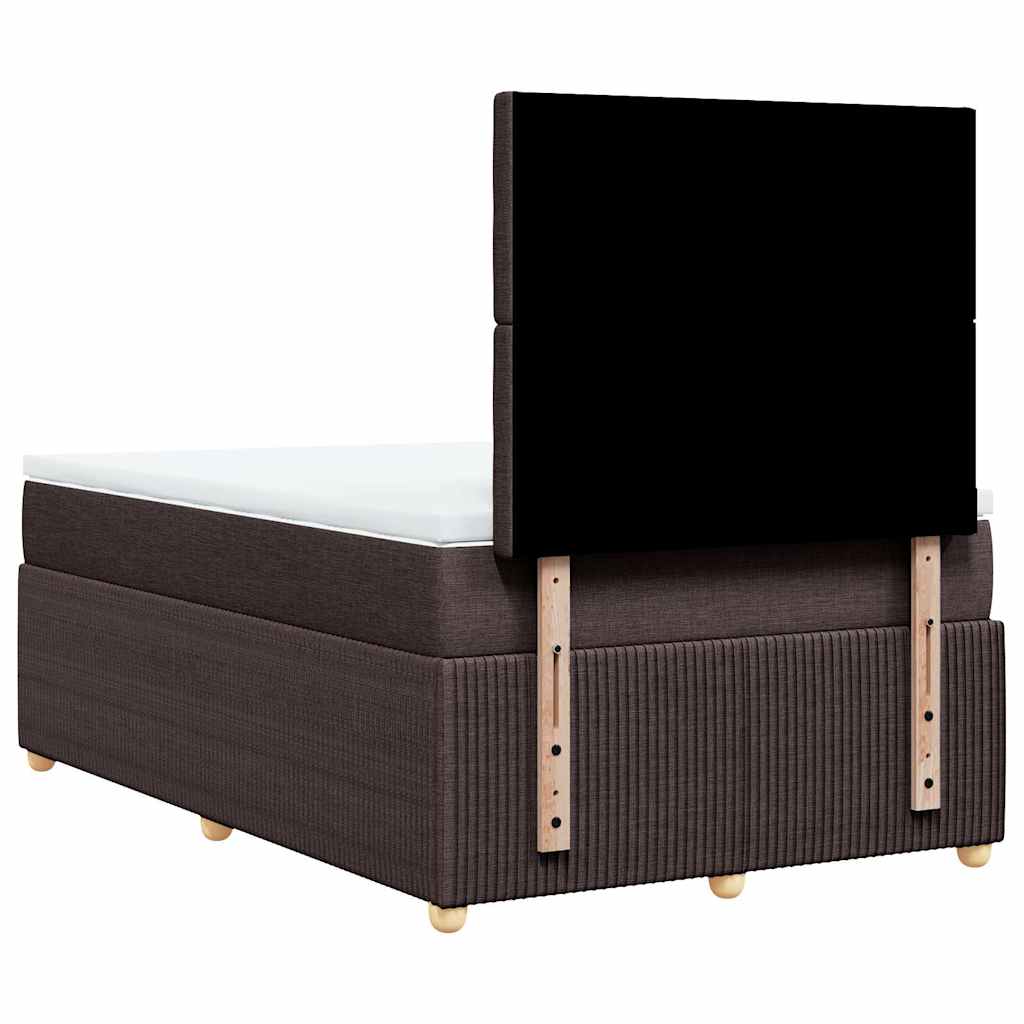 Krevet box spring s madracem tamnosmeđi 120 x 190 cm od tkanine