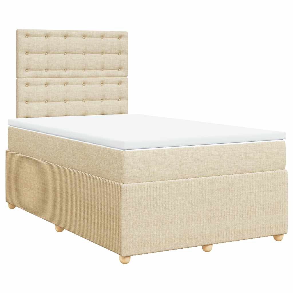 Krevet box spring s madracem krem 120 x 190 cm od tkanine