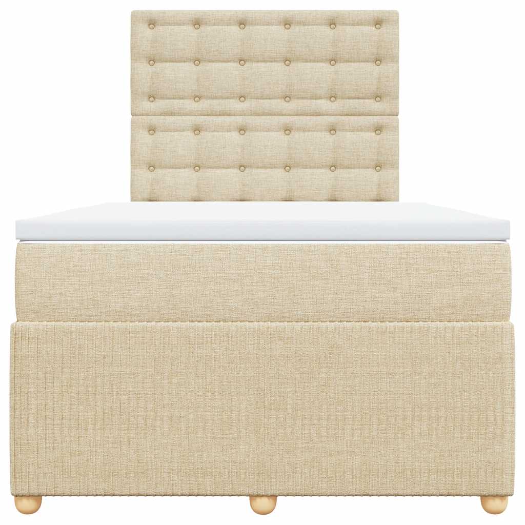 Krevet box spring s madracem krem 120 x 190 cm od tkanine