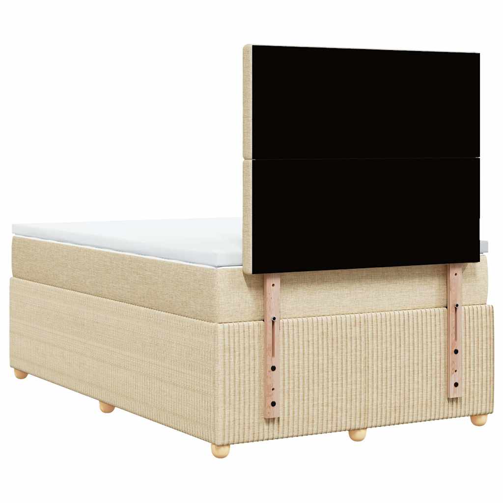 Krevet box spring s madracem krem 120 x 190 cm od tkanine