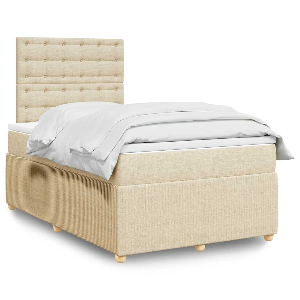 Krevet box spring s madracem krem 120 x 190 cm od tkanine