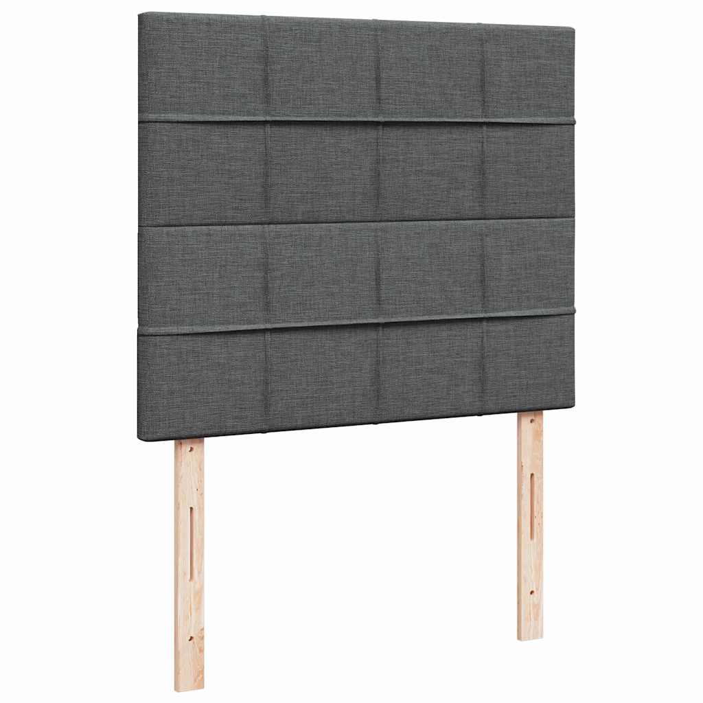 Krevet s oprugama i madracem tamnosivi 120 x 200 cm od tkanine