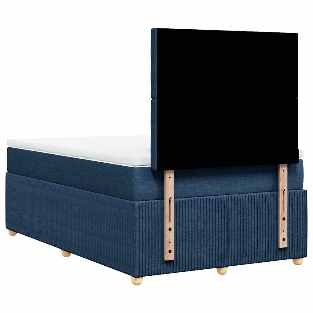Krevet s oprugama i madracem plavi 120 x 200 cm od tkanine