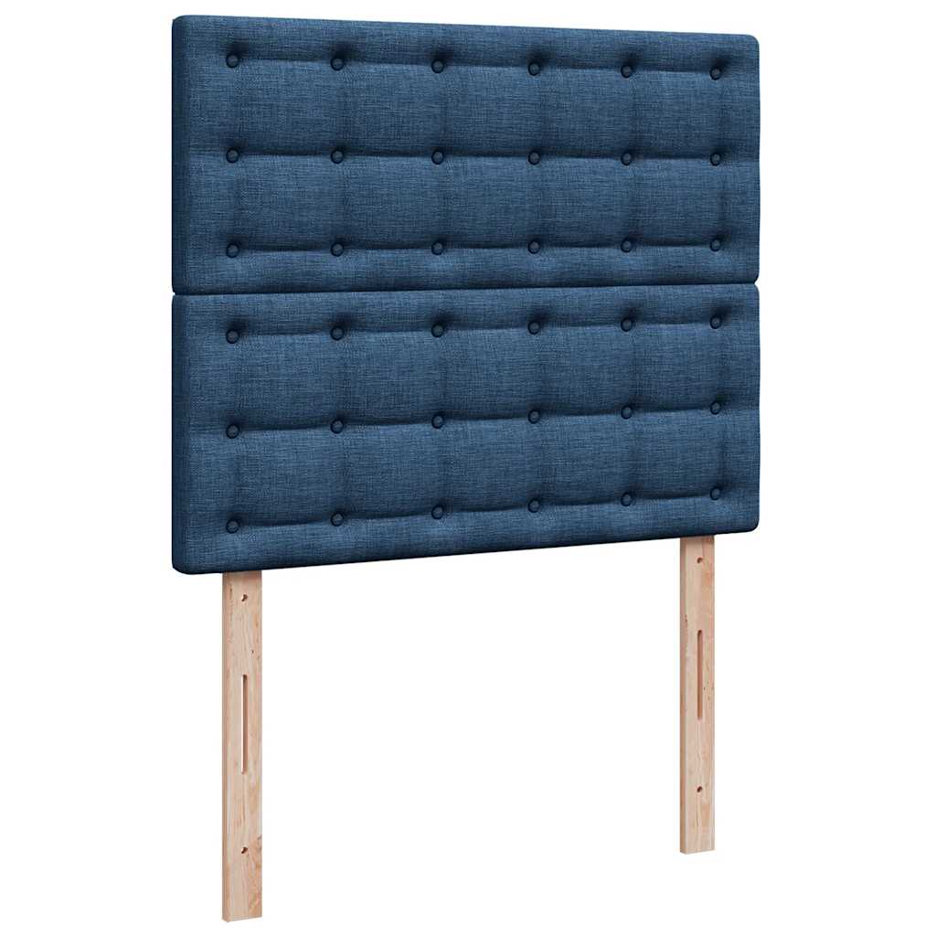 Krevet s oprugama i madracem plavi 120 x 200 cm od tkanine