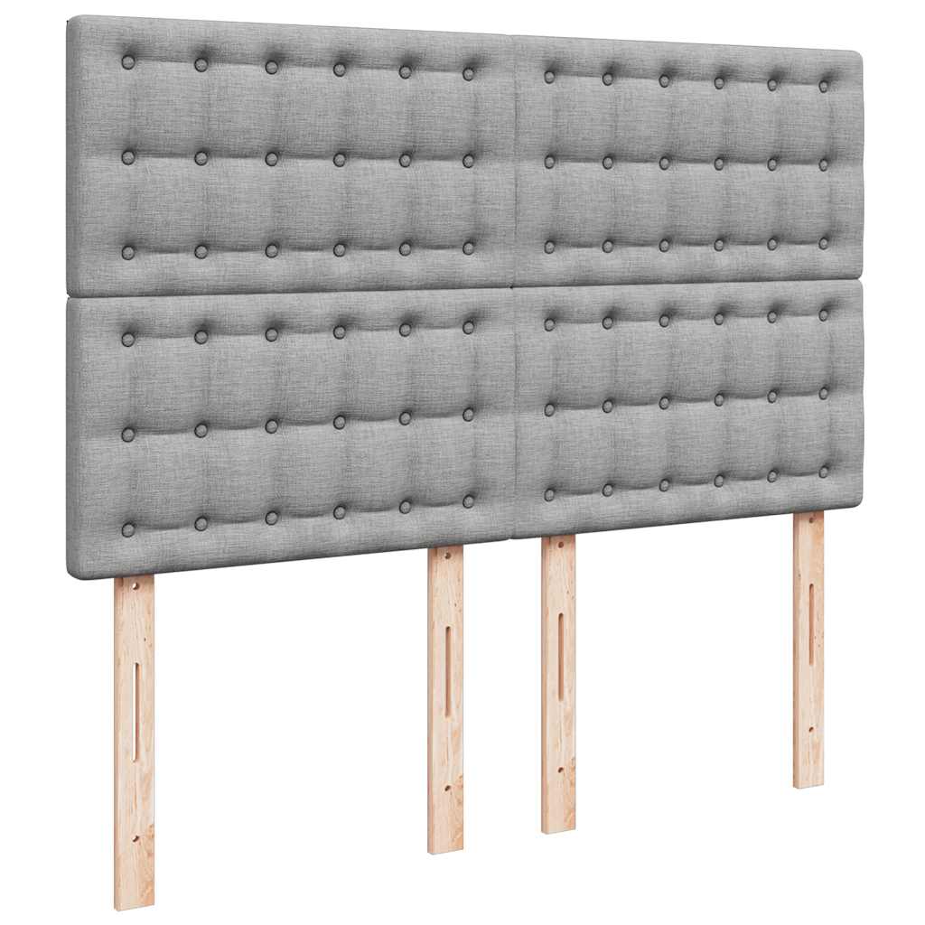 Krevet s oprugama i madracem svjetlosivi 140x190 cm od tkanine