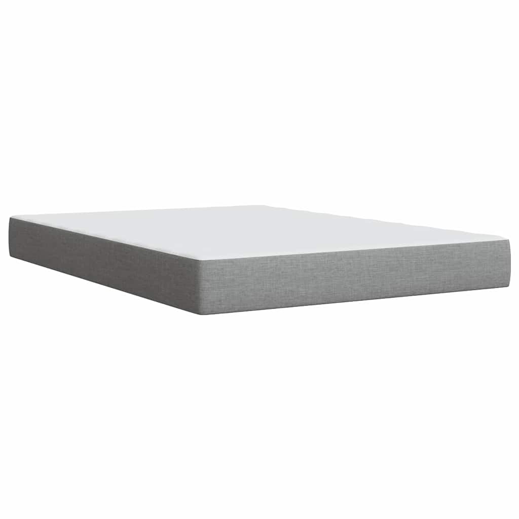 Krevet s oprugama i madracem svjetlosivi 140x190 cm od tkanine