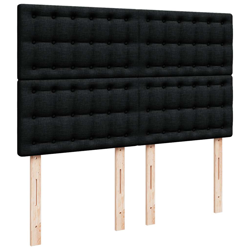 Krevet s oprugama i madracem crni 140 x 190 cm od tkanine