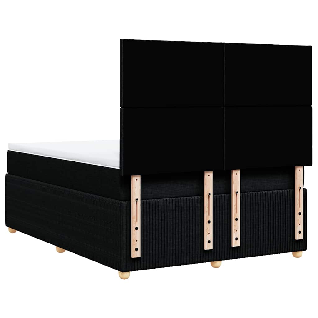 Krevet s oprugama i madracem crni 140x200 cm od tkanine