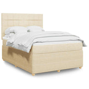 Krevet s oprugama i madracem krem 140x200 cm od tkanine