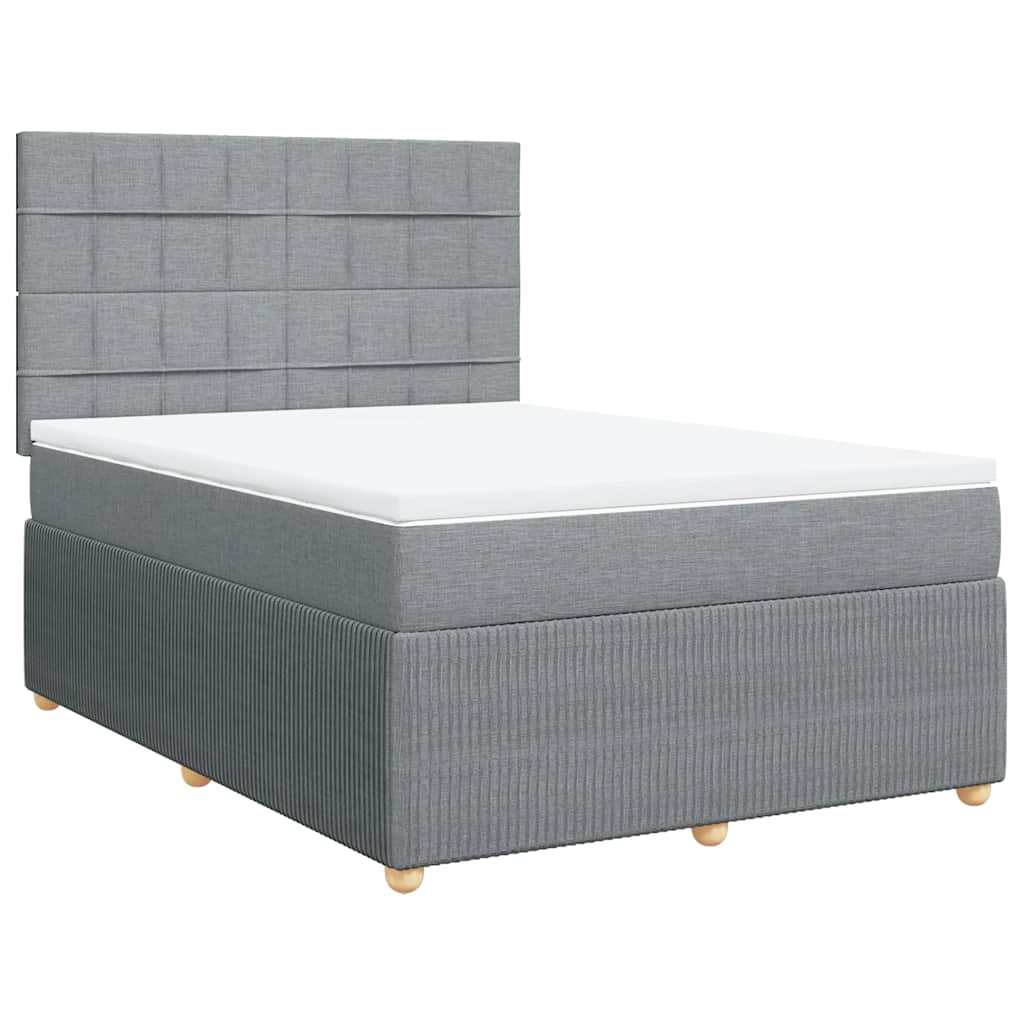 Krevet box spring s madracem svjetlosiva 160x200 cm tkanina