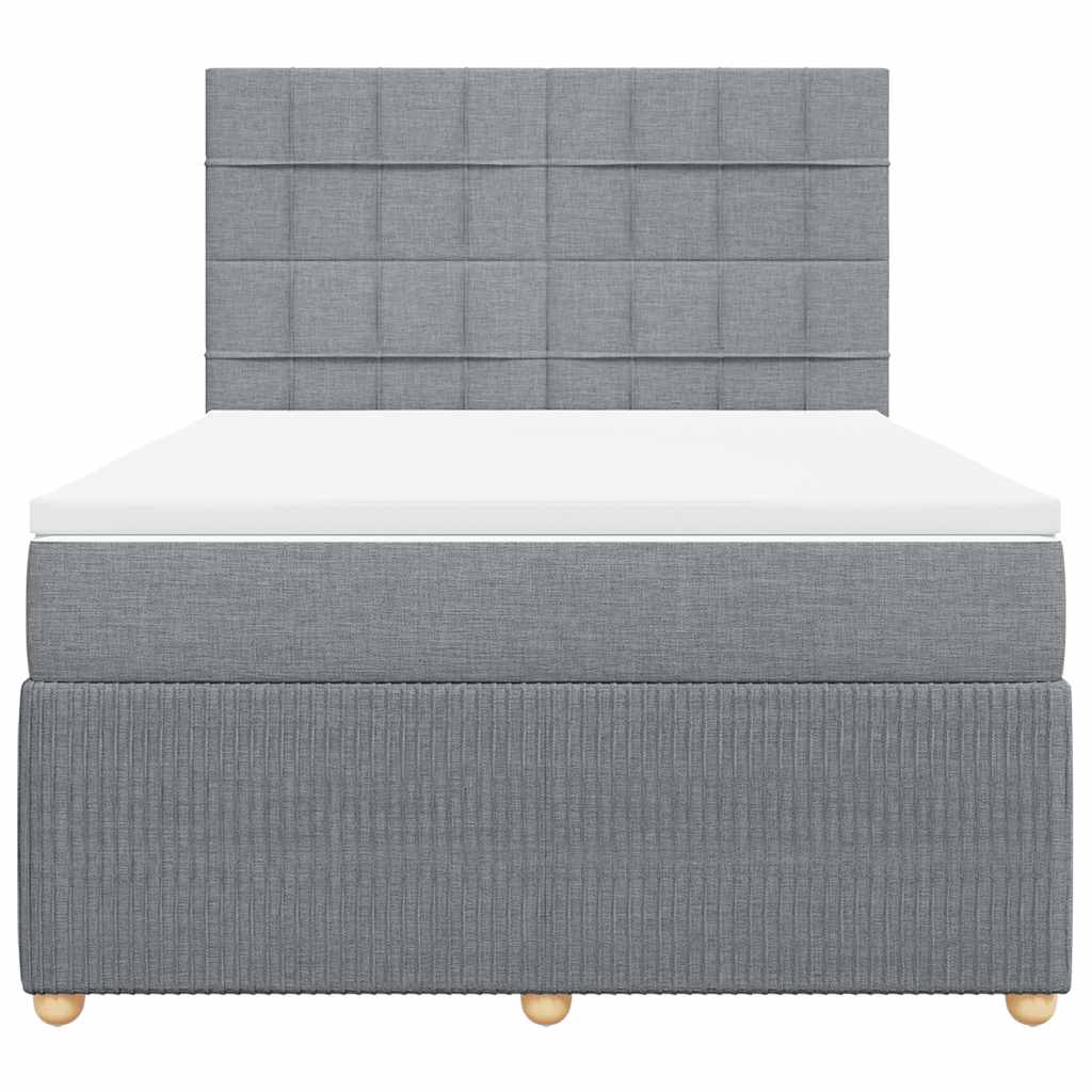 Krevet box spring s madracem svjetlosiva 160x200 cm tkanina