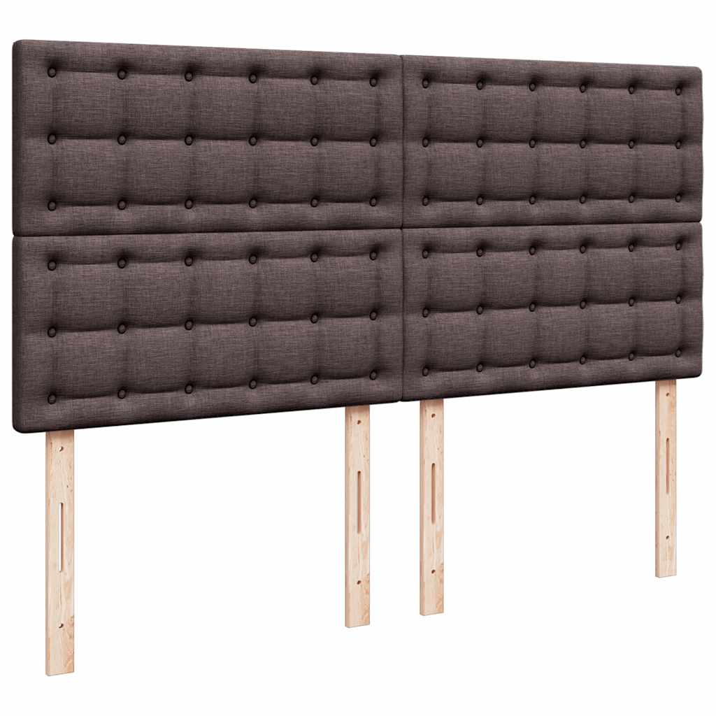 Krevet s oprugama i madracem tamnosmeđi 200x200 cm od tkanine