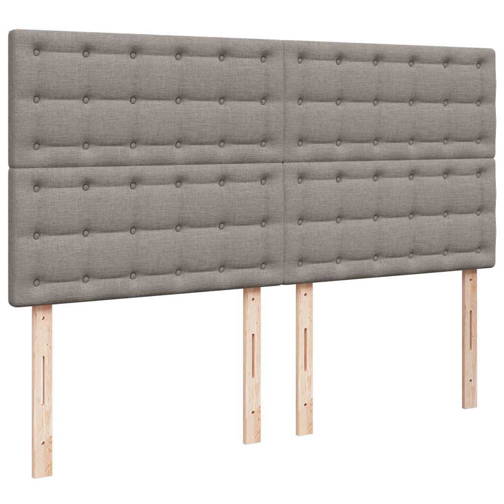 Krevet s oprugama i madracem smeđesivi 200x200 cm od tkanine
