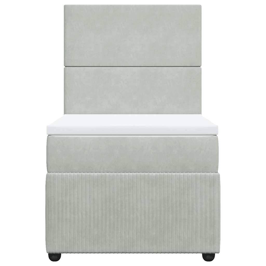 Box spring krevet s madracem svjetlosivi 80 x 200 cm baršunasti