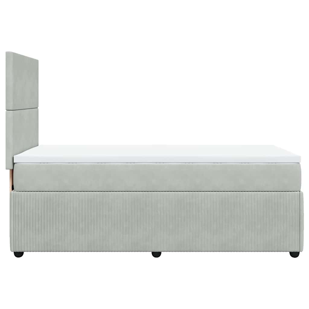 Box spring krevet s madracem svjetlosivi 80 x 200 cm baršunasti