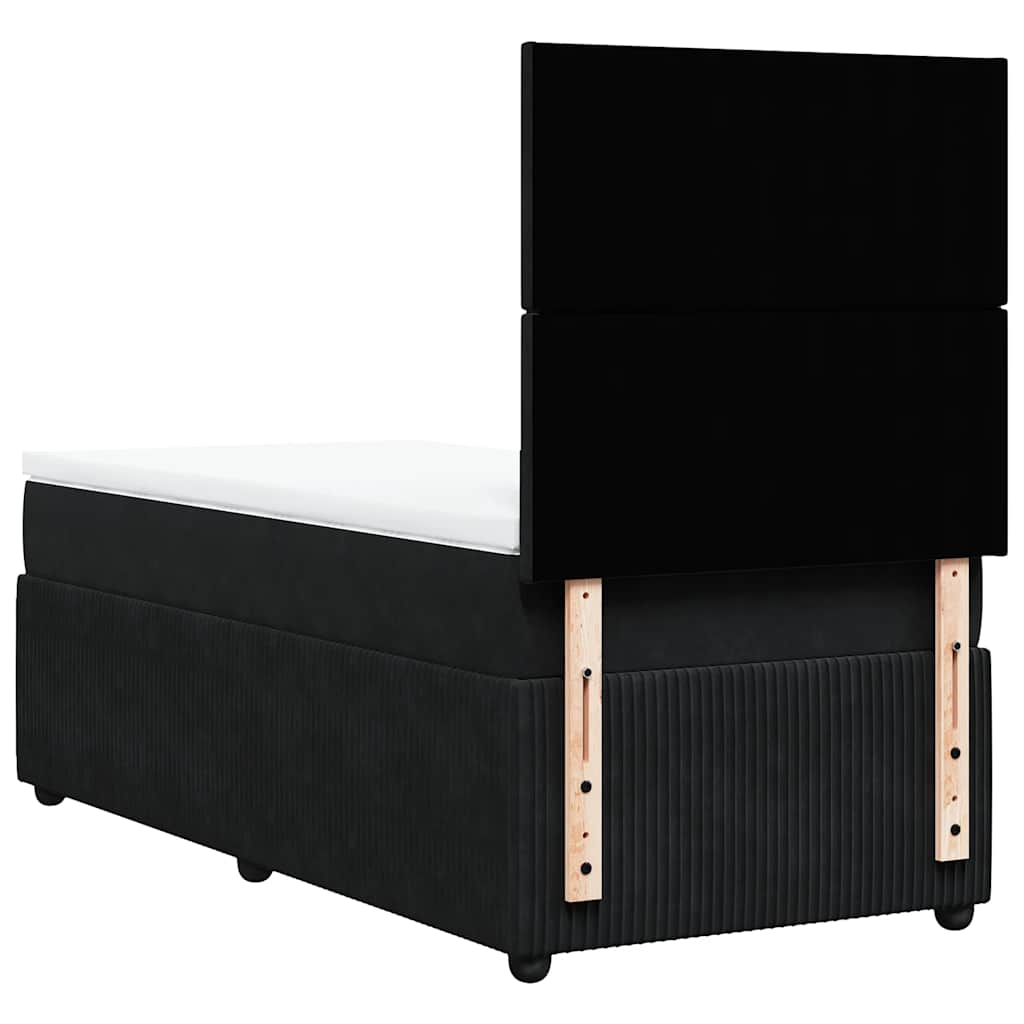 Box spring krevet s madracem crni 80 x 200 cm baršunasti