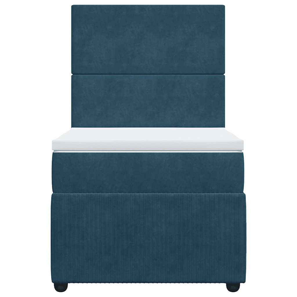 Box spring krevet s madracem tamnoplavi 80 x 200 cm baršunasti