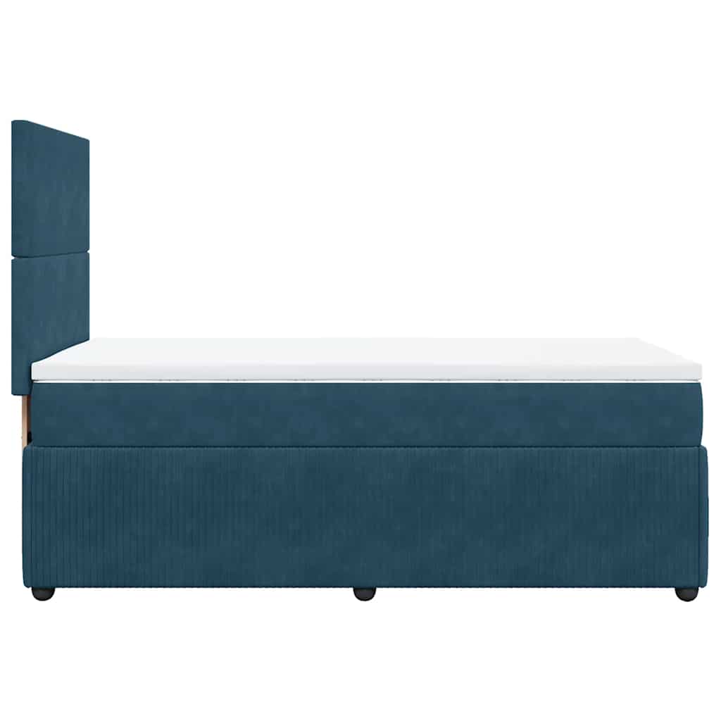 Box spring krevet s madracem tamnoplavi 80 x 200 cm baršunasti