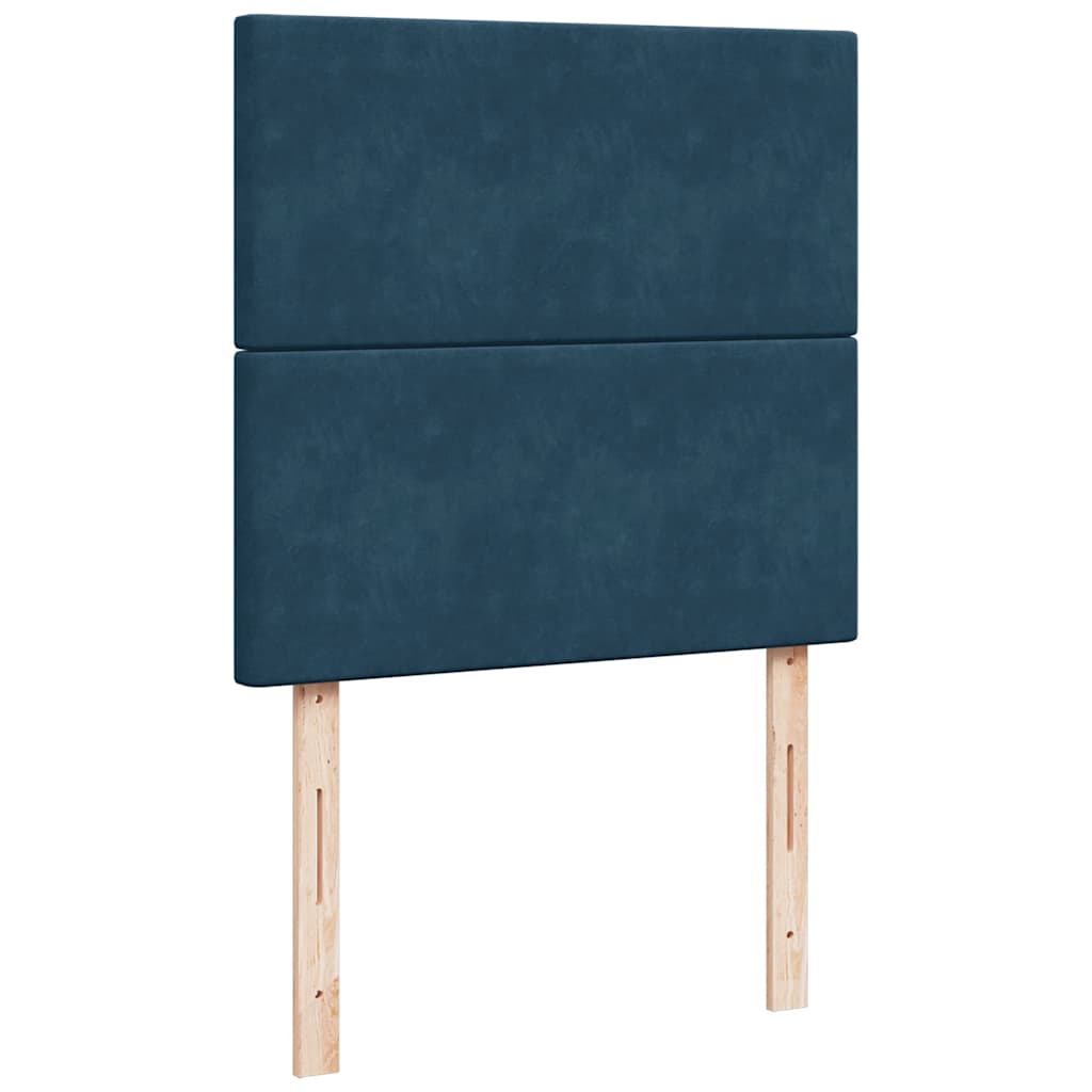 Box spring krevet s madracem tamnoplavi 80 x 200 cm baršunasti