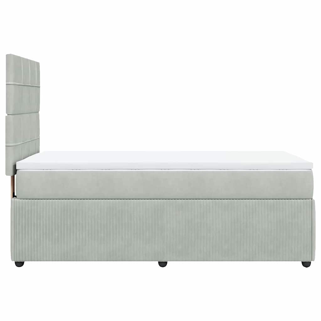 Box spring krevet s madracem svjetlosivi 80 x 200 cm baršunasti