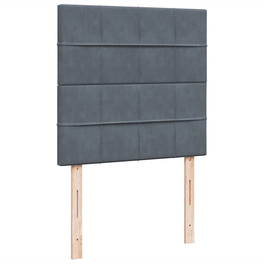 Box spring krevet s madracem tamnosivi 80 x 200 cm baršunasti