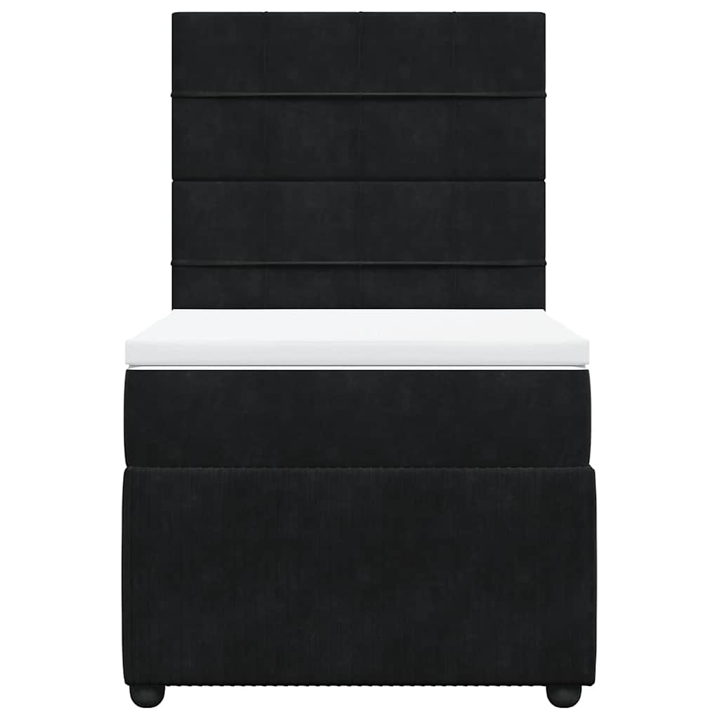 Box spring krevet s madracem crni 80 x 200 cm baršunasti