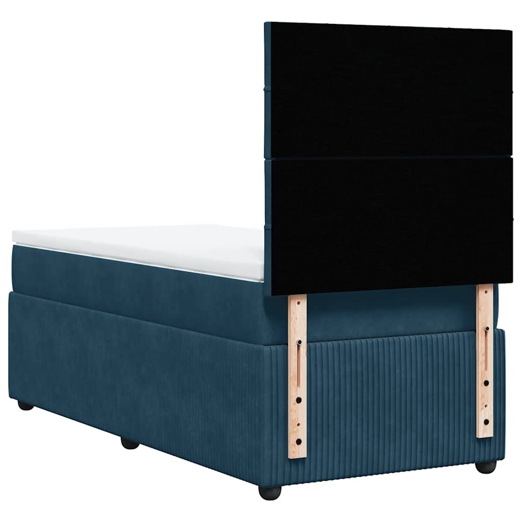 Box spring krevet s madracem tamnoplavi 80 x 200 cm baršunasti