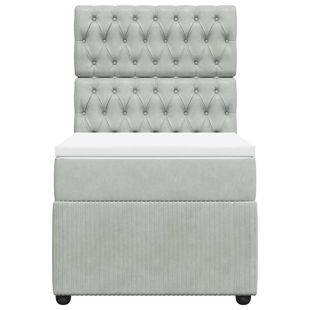 Box spring krevet s madracem svjetlosivi 80 x 200 cm baršunasti