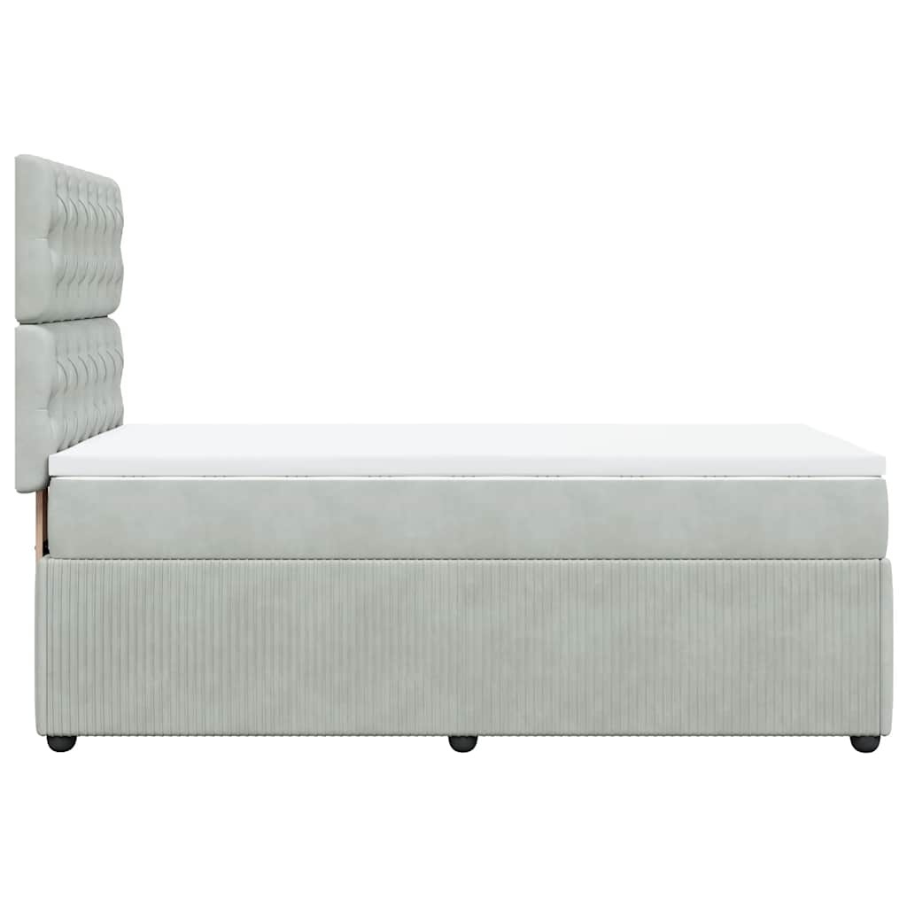 Box spring krevet s madracem svjetlosivi 80 x 200 cm baršunasti