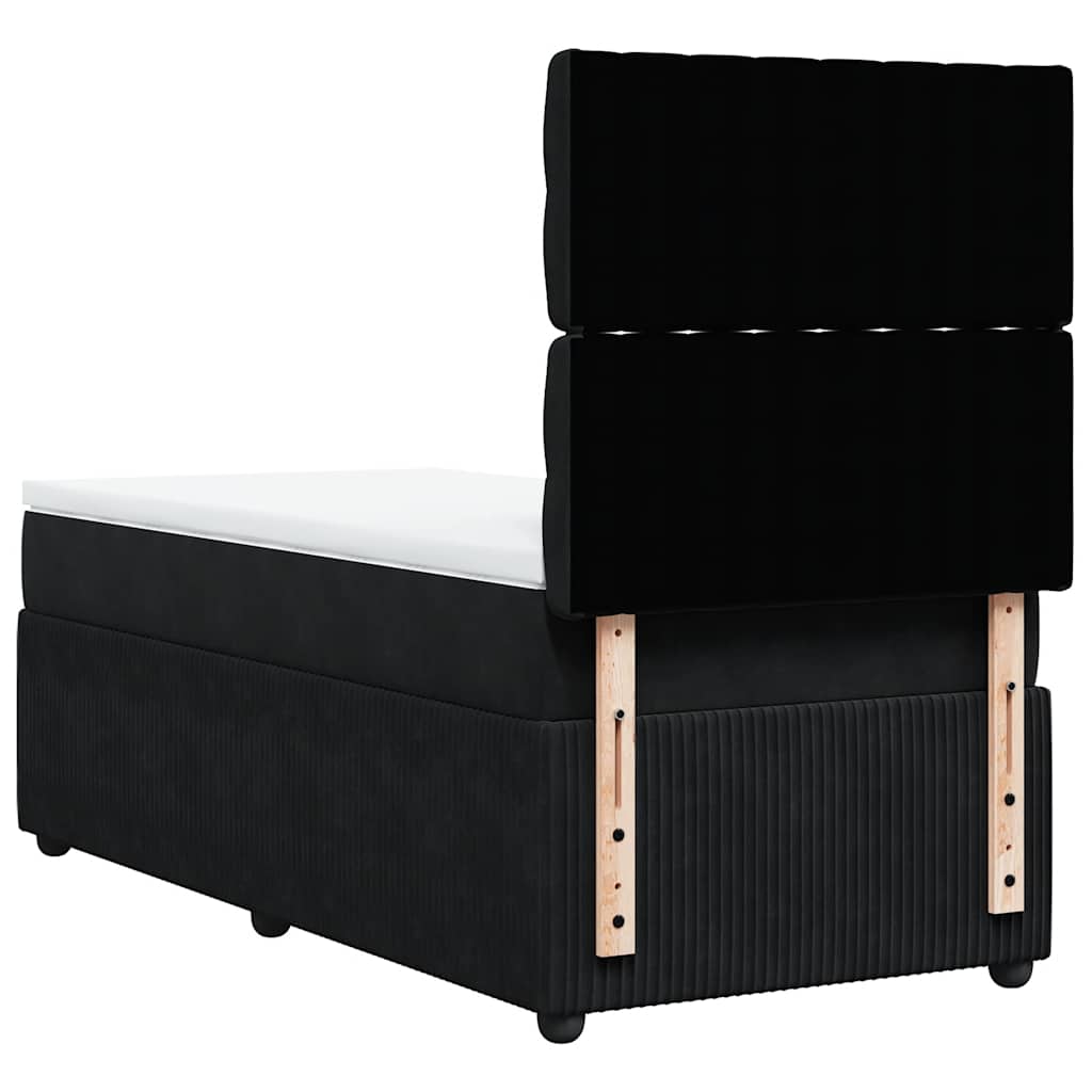 Box spring krevet s madracem crni 80 x 200 cm baršunasti