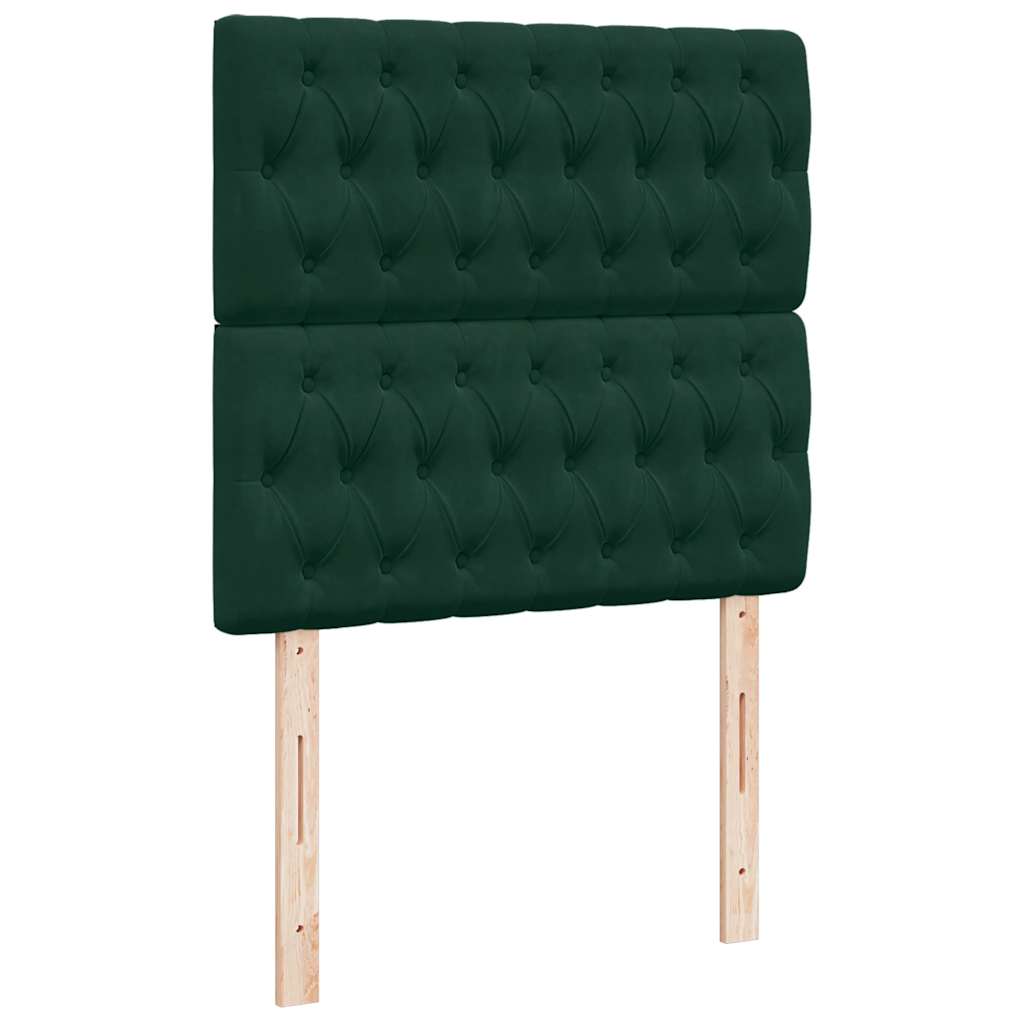 Box spring krevet s madracem tamnozeleni 80 x 200 cm baršunasti
