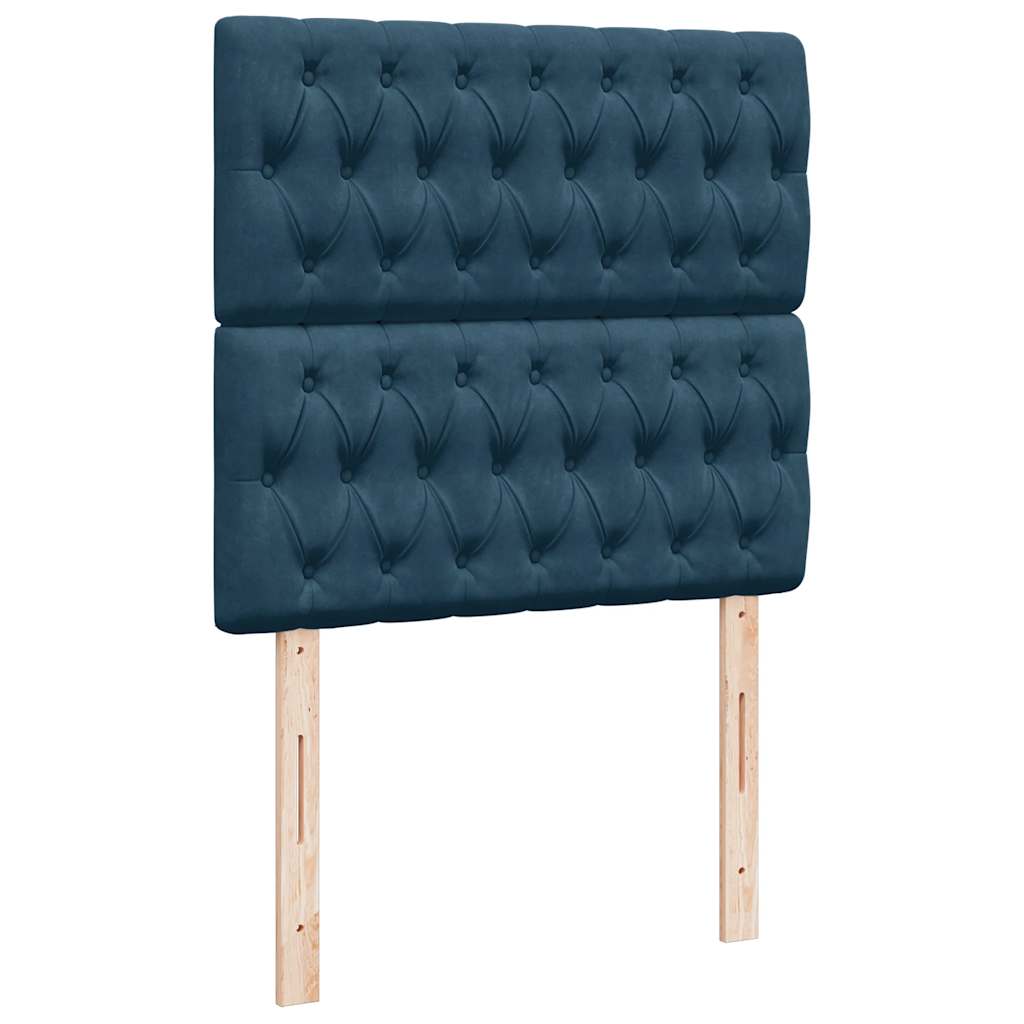 Box spring krevet s madracem tamnoplavi 80 x 200 cm baršunasti