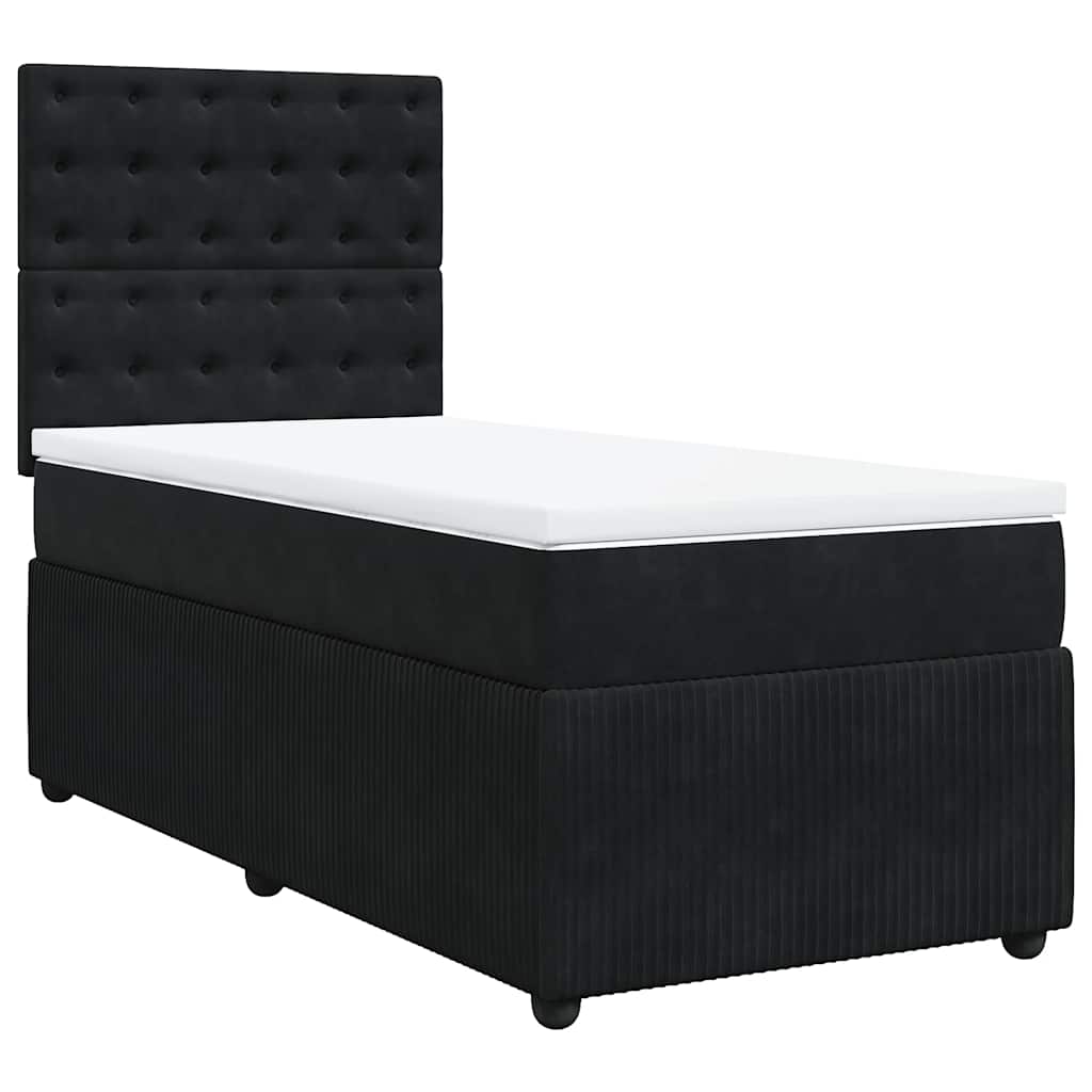 Box spring krevet s madracem crni 80 x 200 cm baršunasti