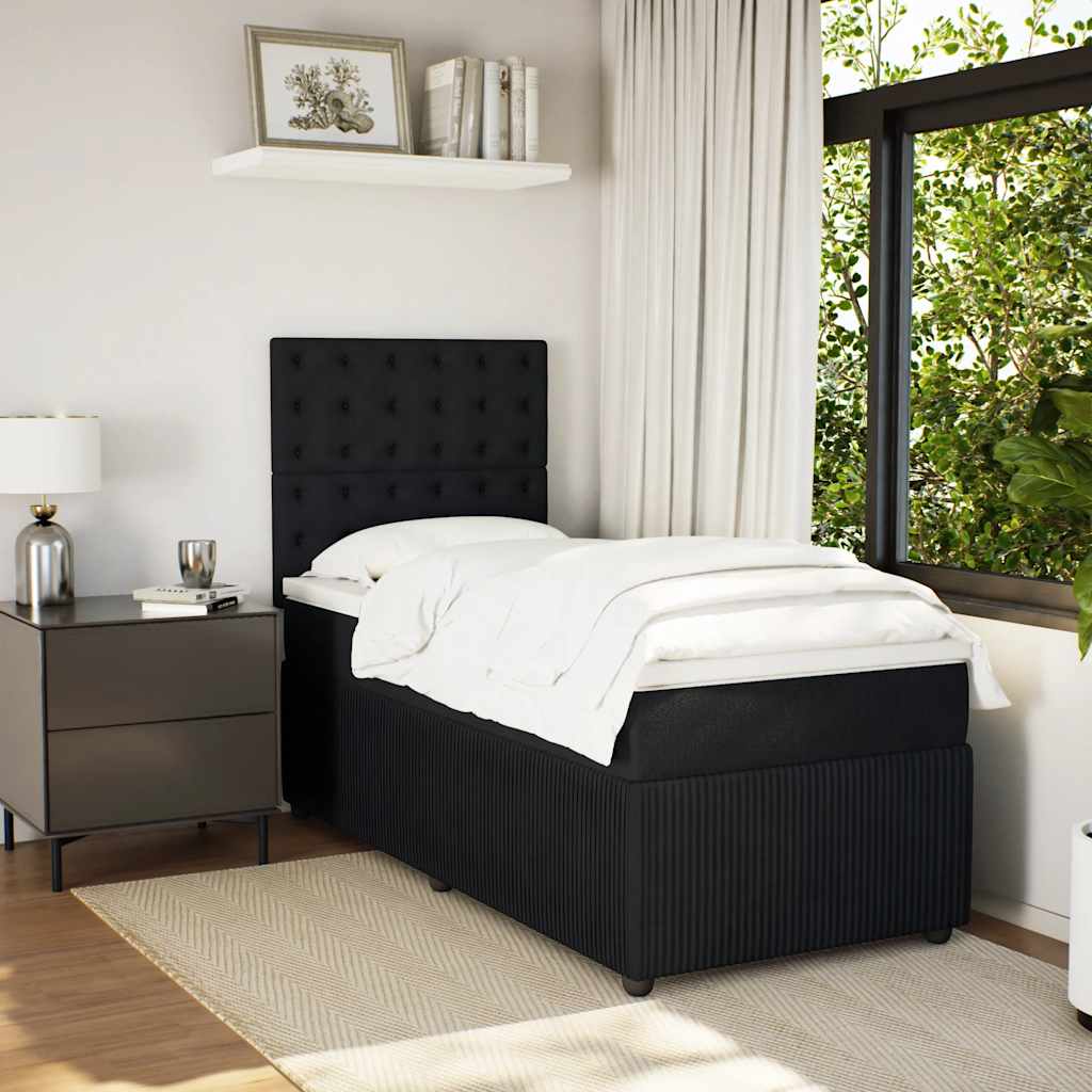Box spring krevet s madracem crni 80 x 200 cm baršunasti