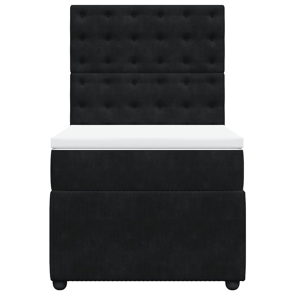 Box spring krevet s madracem crni 80 x 200 cm baršunasti