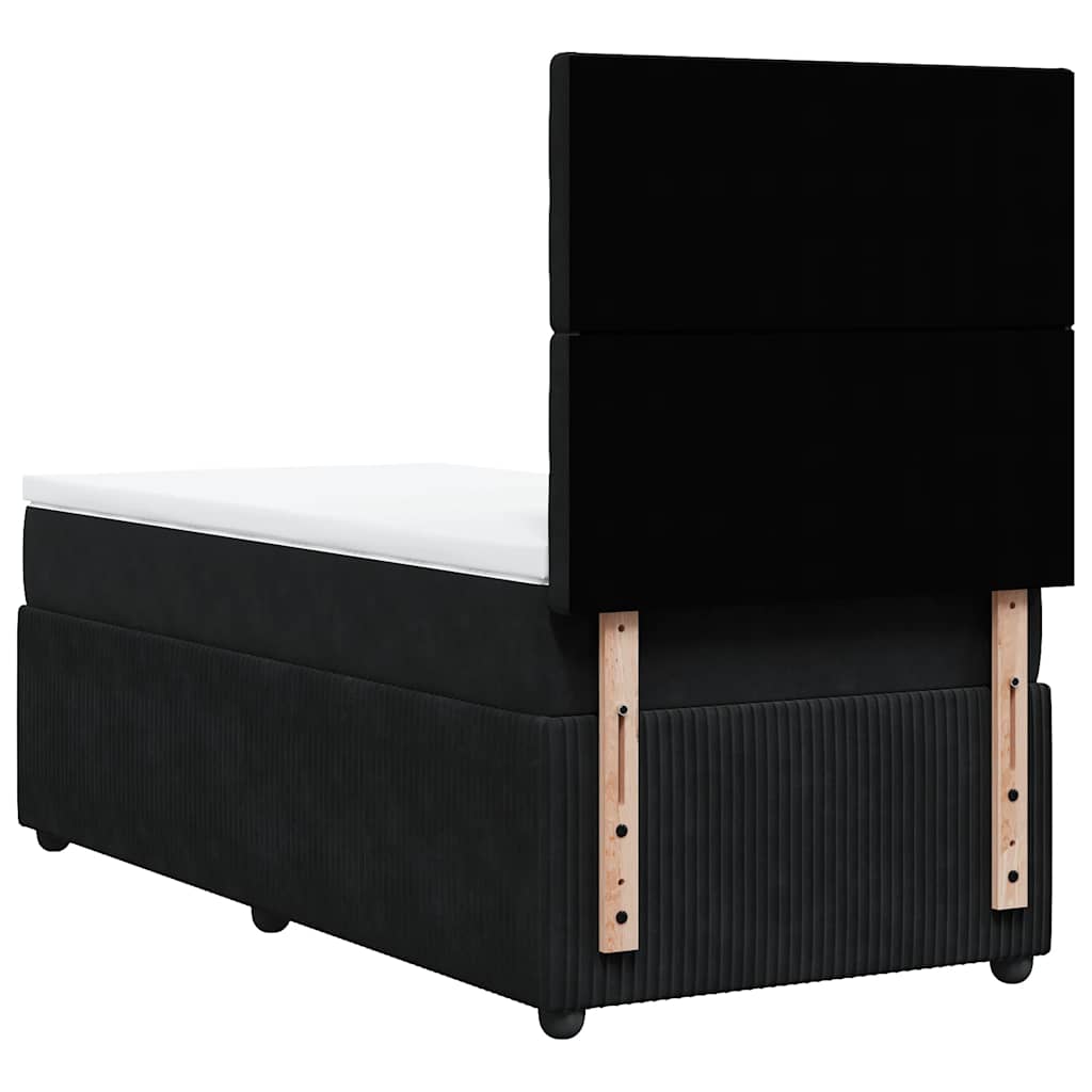 Box spring krevet s madracem crni 80 x 200 cm baršunasti
