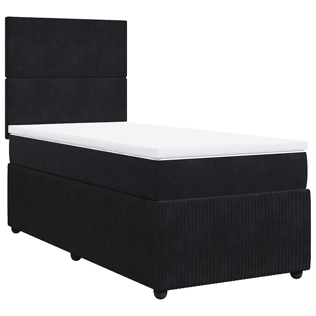Box spring krevet s madracem crni 90x190 cm baršunasti