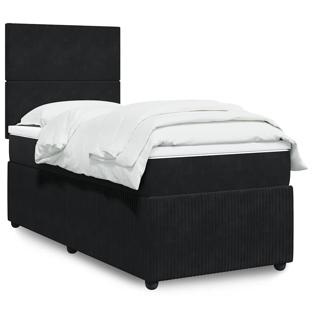 Box spring krevet s madracem crni 90x190 cm baršunasti