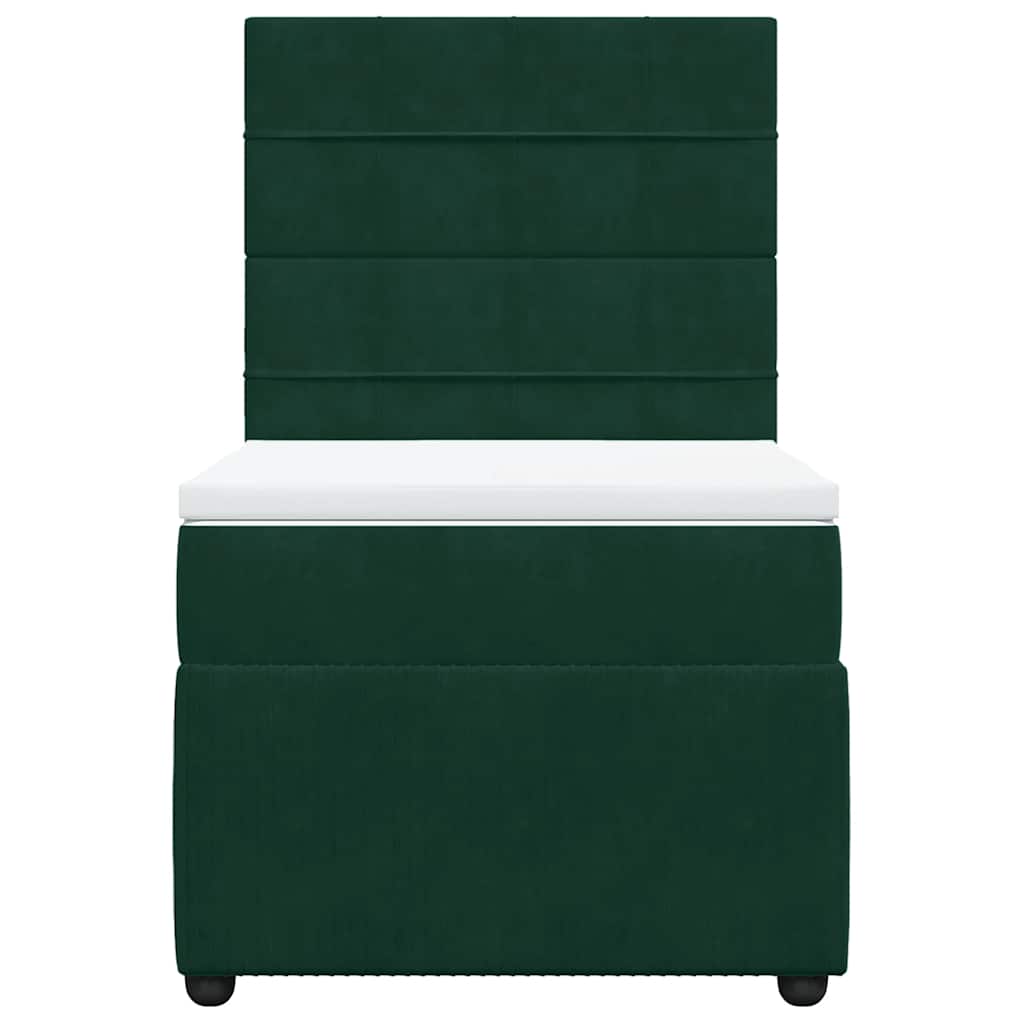 Box spring krevet s madracem tamnozeleni 90x190 cm baršunasti