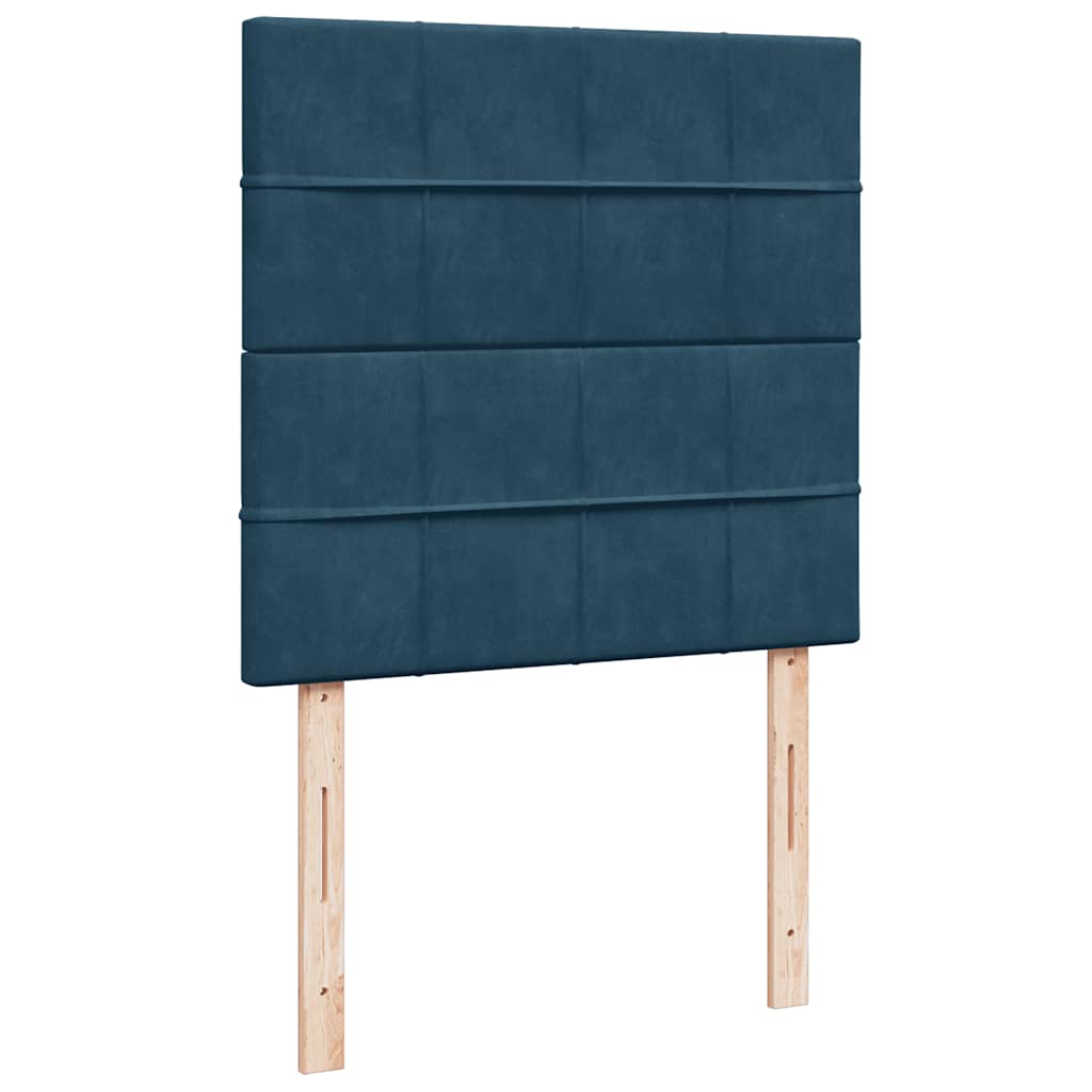 Box spring krevet s madracem tamnoplavi 90x190 cm baršunasti