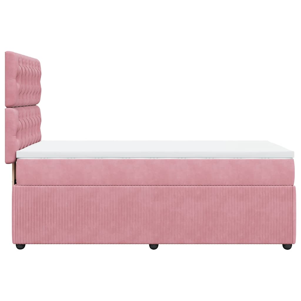 Box spring krevet s madracem ružičasti 90x190 cm baršunasti