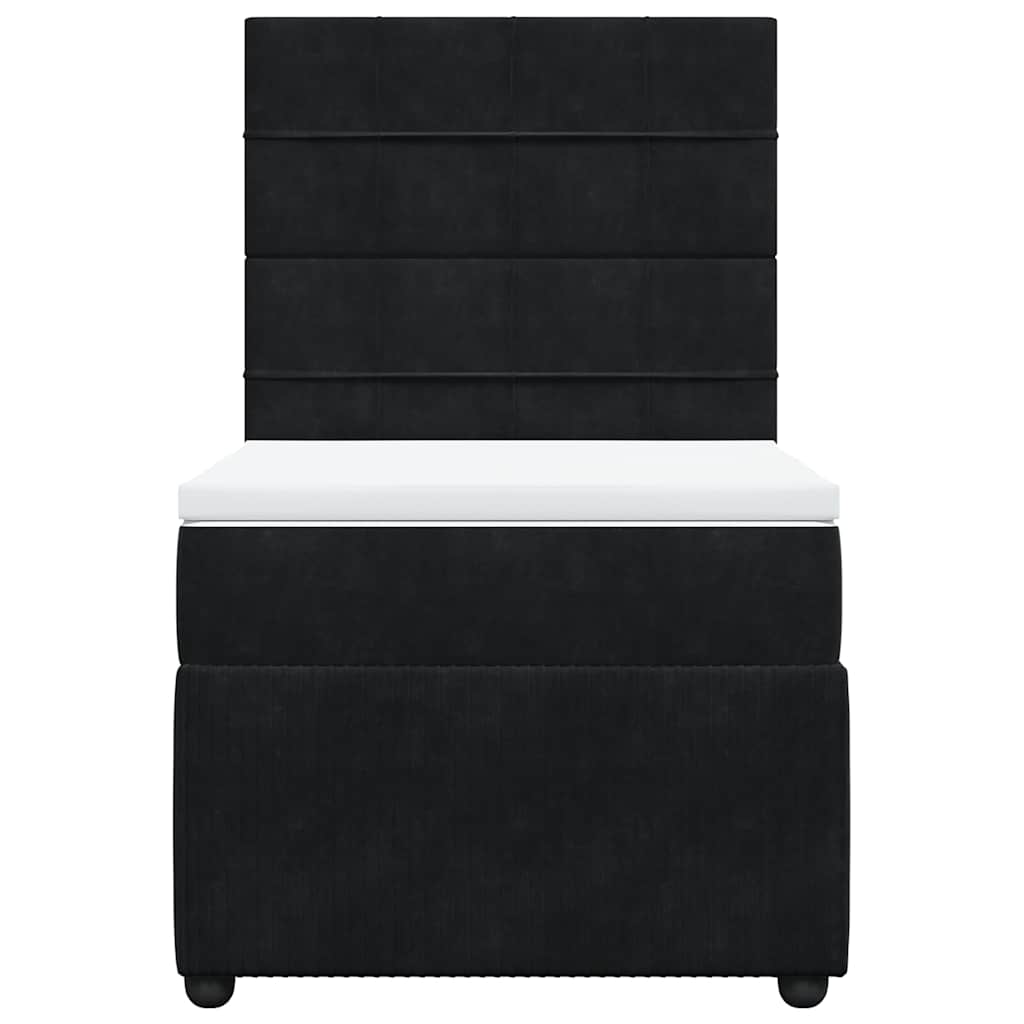 Box spring krevet s madracem crni 90x200 cm baršunasti