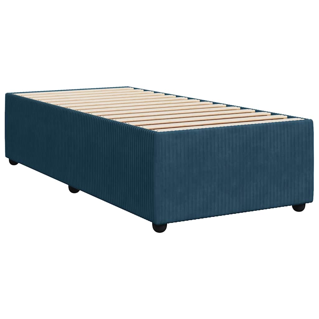 Box spring krevet s madracem tamnoplavi 90x200 cm baršunasti