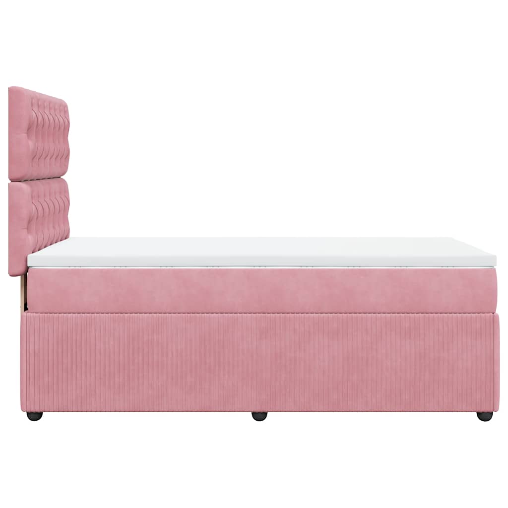 Box spring krevet s madracem ružičasti 90x200 cm baršunasti