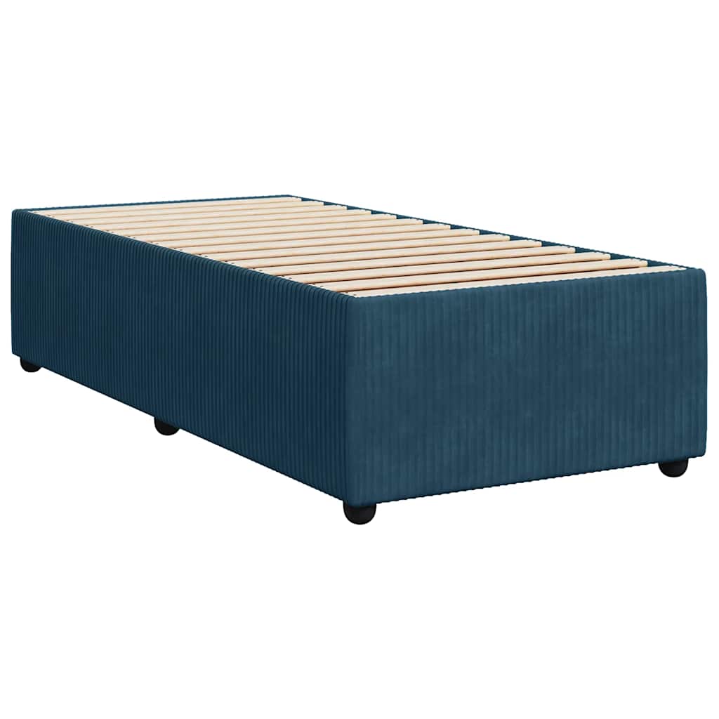 Box spring krevet s madracem tamnoplavi 90x200 cm baršunasti