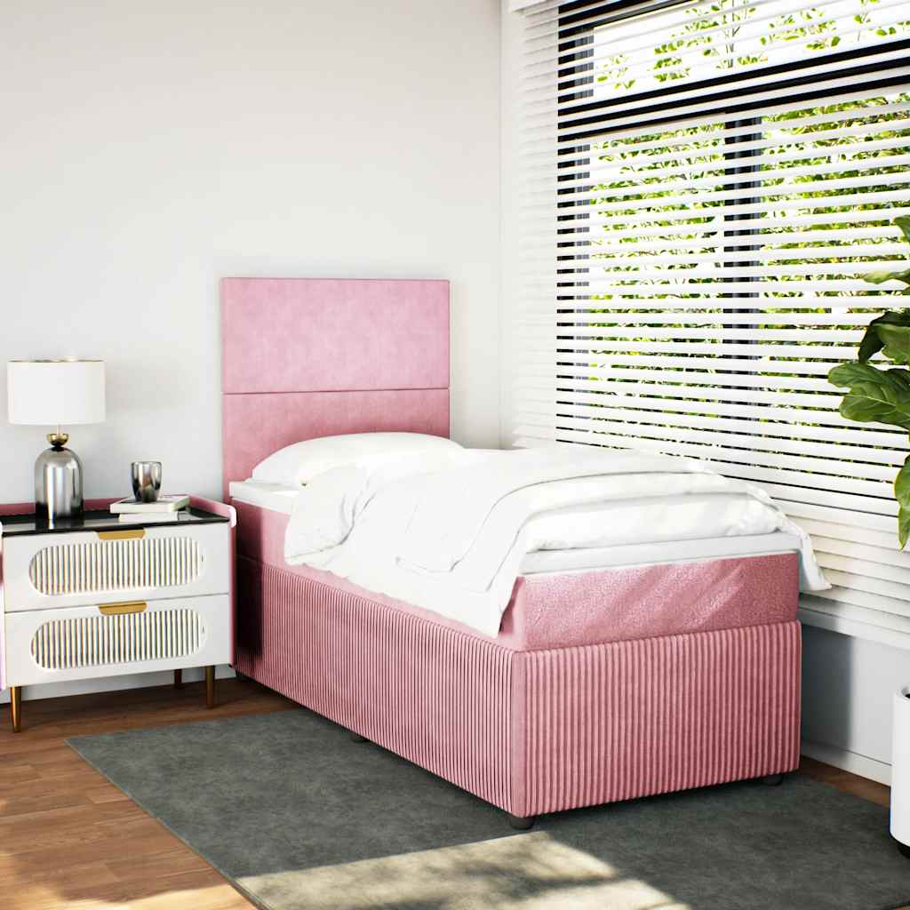 Box spring krevet s madracem ružičasti 100x200 cm baršunasti
