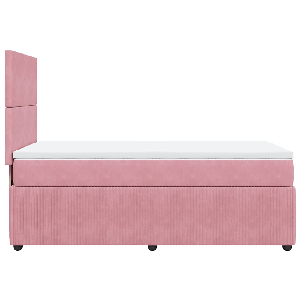 Box spring krevet s madracem ružičasti 100x200 cm baršunasti