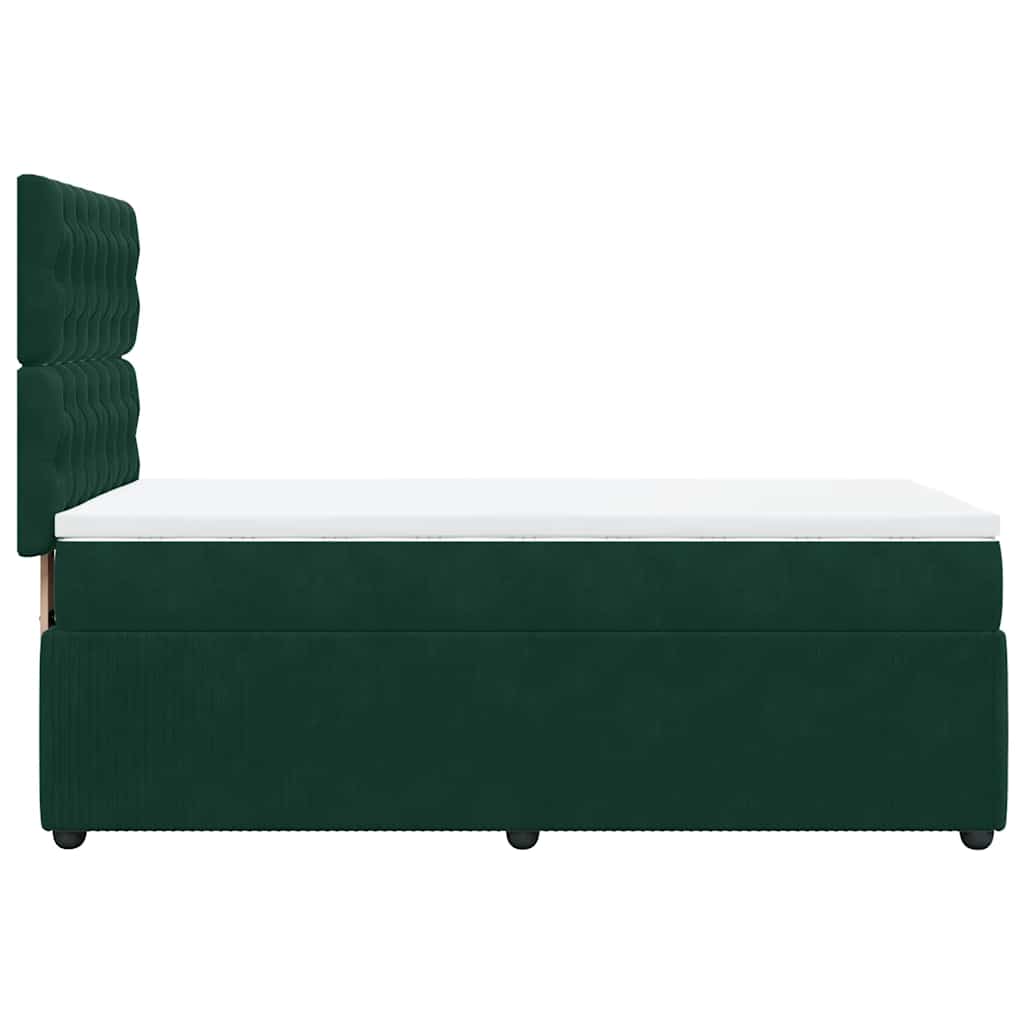 Box spring krevet s madracem tamnozeleni 100x200 cm baršunasti