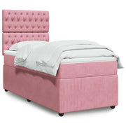 Box spring krevet s madracem ružičasti 100x200 cm baršunasti