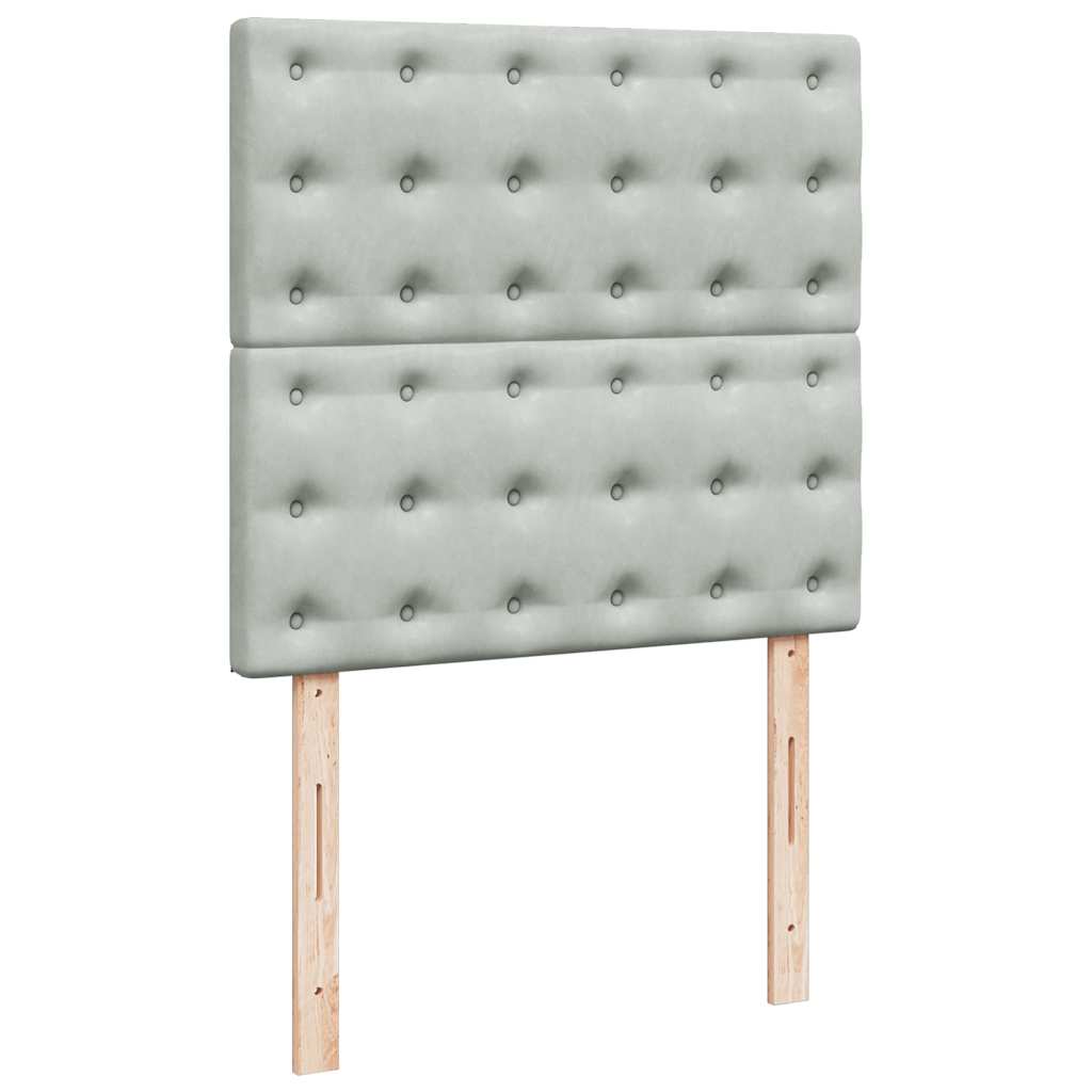 Box spring krevet s madracem svjetlosivi 100x200 cm baršunasti